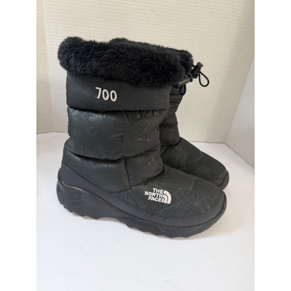 The North Face Nuptse 700 Down Boots Black Faux Fur Puffer Women 9